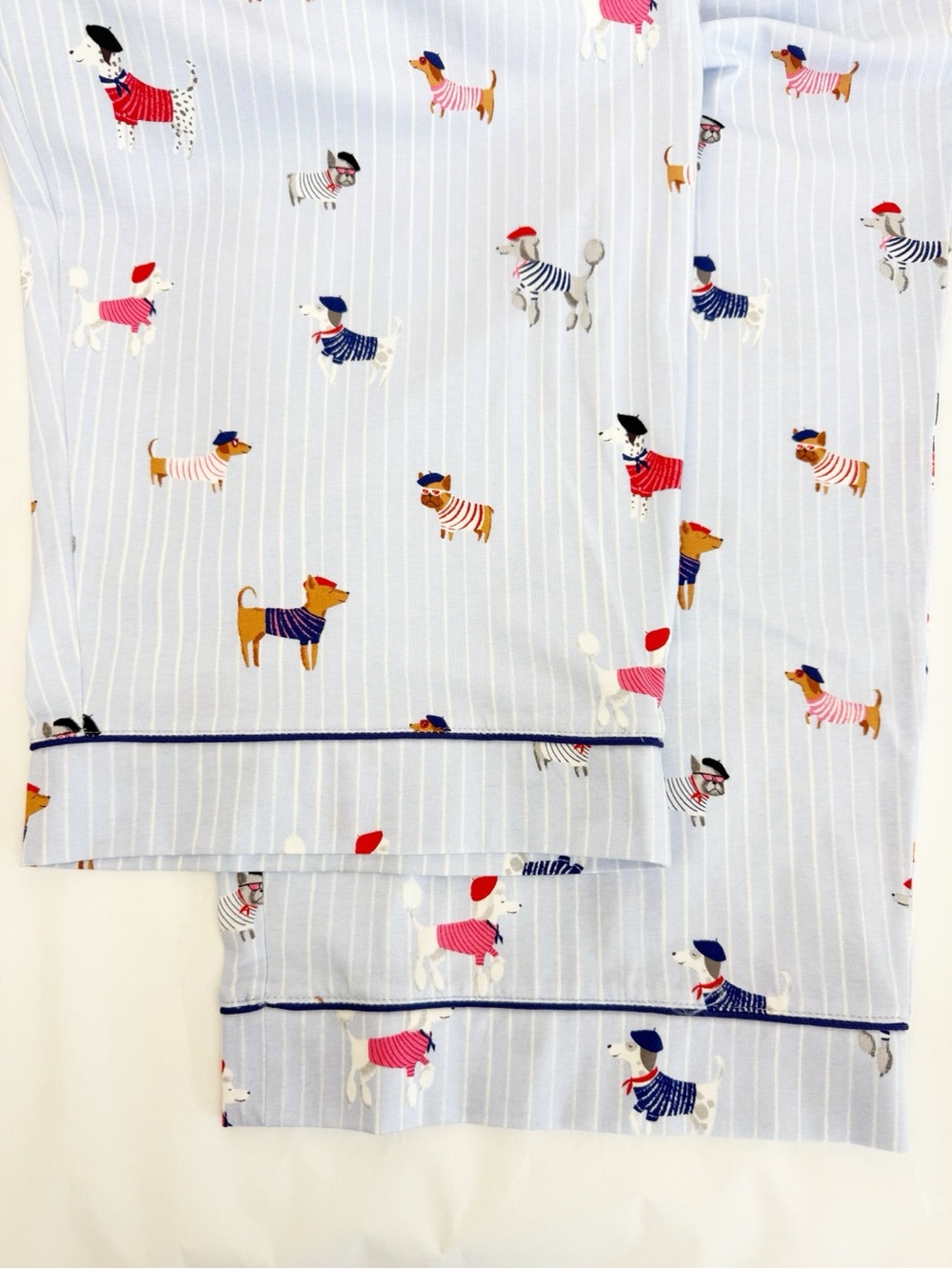 BedHead French Pups Short Sleeve Classic Jersey Cropped Pajama Set Parisian Dog - Picture 14 of 16